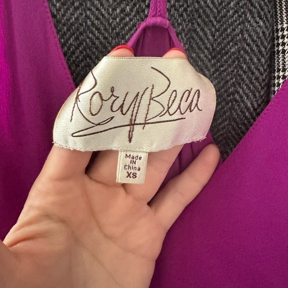 Rory Beca- PURPLE Maurit Silk Sleeveless Drawstring Mini Dress - Picture 6 of 9